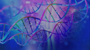 Picture of DNA with background of Polycystic kidney